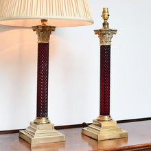 A Pair of Vaughan Designs - Glass Column Lamps