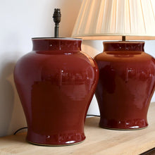 A Pair of Chinese Sang de Boeuf - Table Lamps