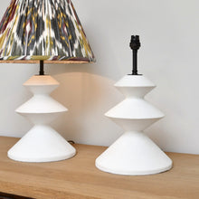 A Pair of Zigzag - Plaster Lamps