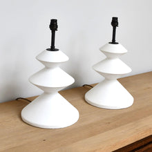 A Pair of Zigzag - Plaster Lamps