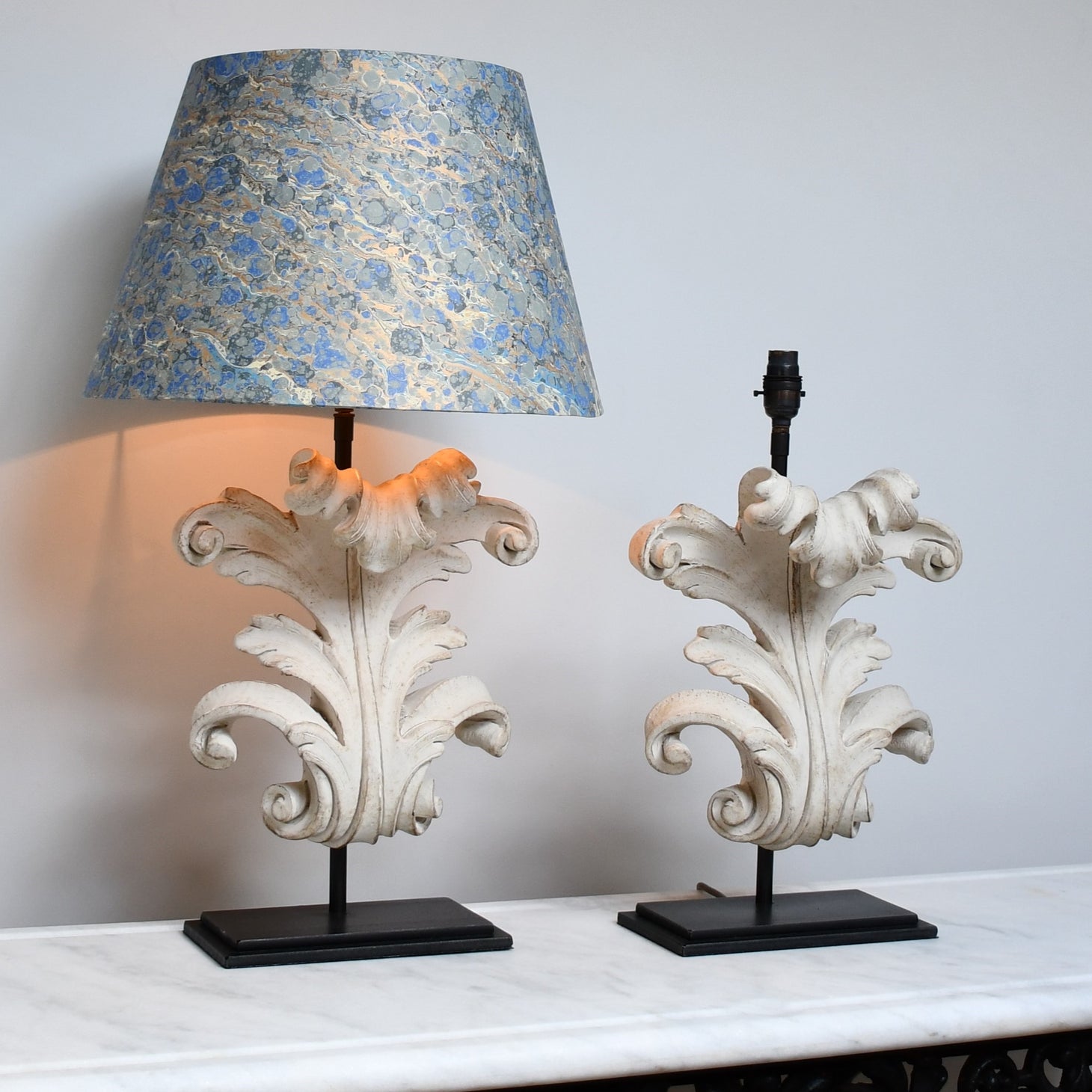 A Pair of Acanthus Leaf - Table Lamps