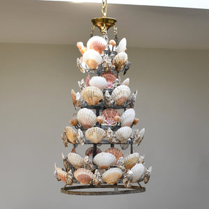 Large Artisan Made - Shellwork Chandelier