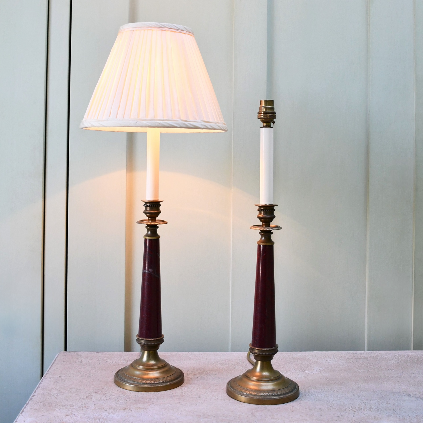 A Pair of Vaughan Designs - Candlestick Lamps