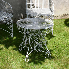 A Pair of Vintage Wirework - Garden Chairs & Side Table