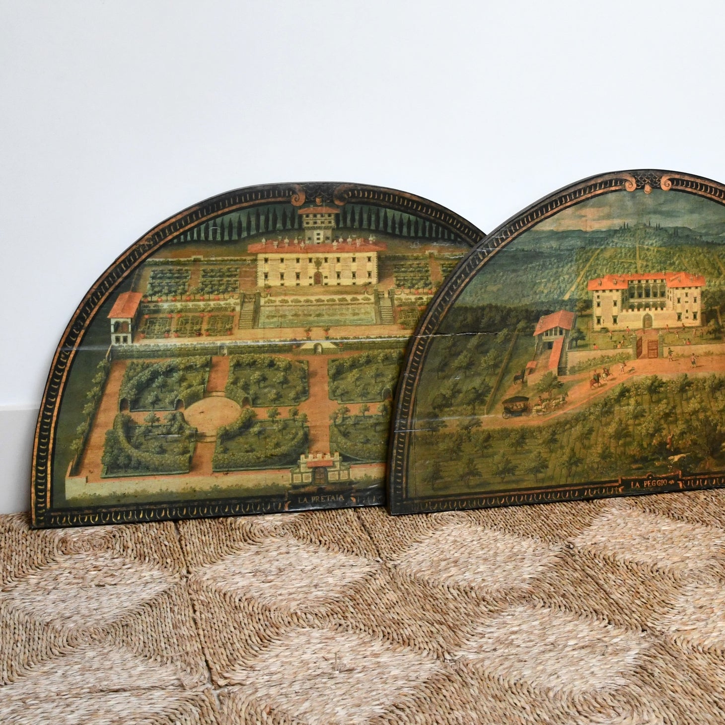 A Pair of Italian Overdoor Panels of Medici Villas