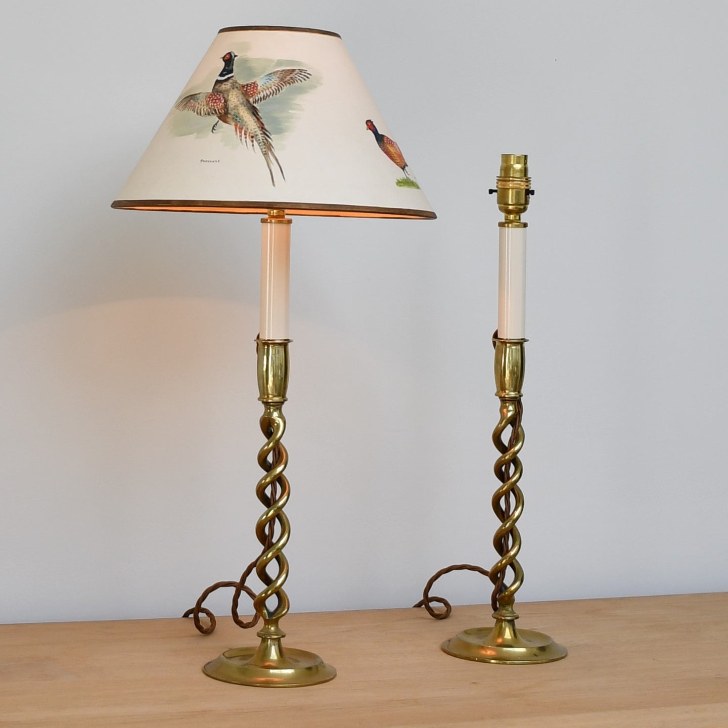 A Pair of Victorian Candlestick - Table Lamps