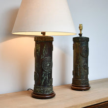 A Pair of Chinese - Bronze Table Lamps