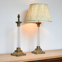 A Pair of Vaughan Designs - Twisted Glass Column Lamps