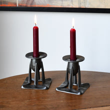 A Pair of Archibald Knox - Tudric Candlesticks