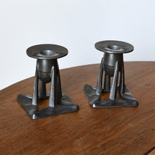 A Pair of Archibald Knox - Tudric Candlesticks