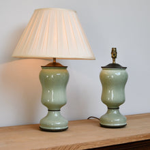 A Pair of Celadon Glaze - Table Lamps