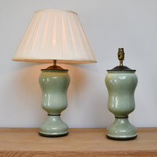 A Pair of Celadon Glaze - Table Lamps