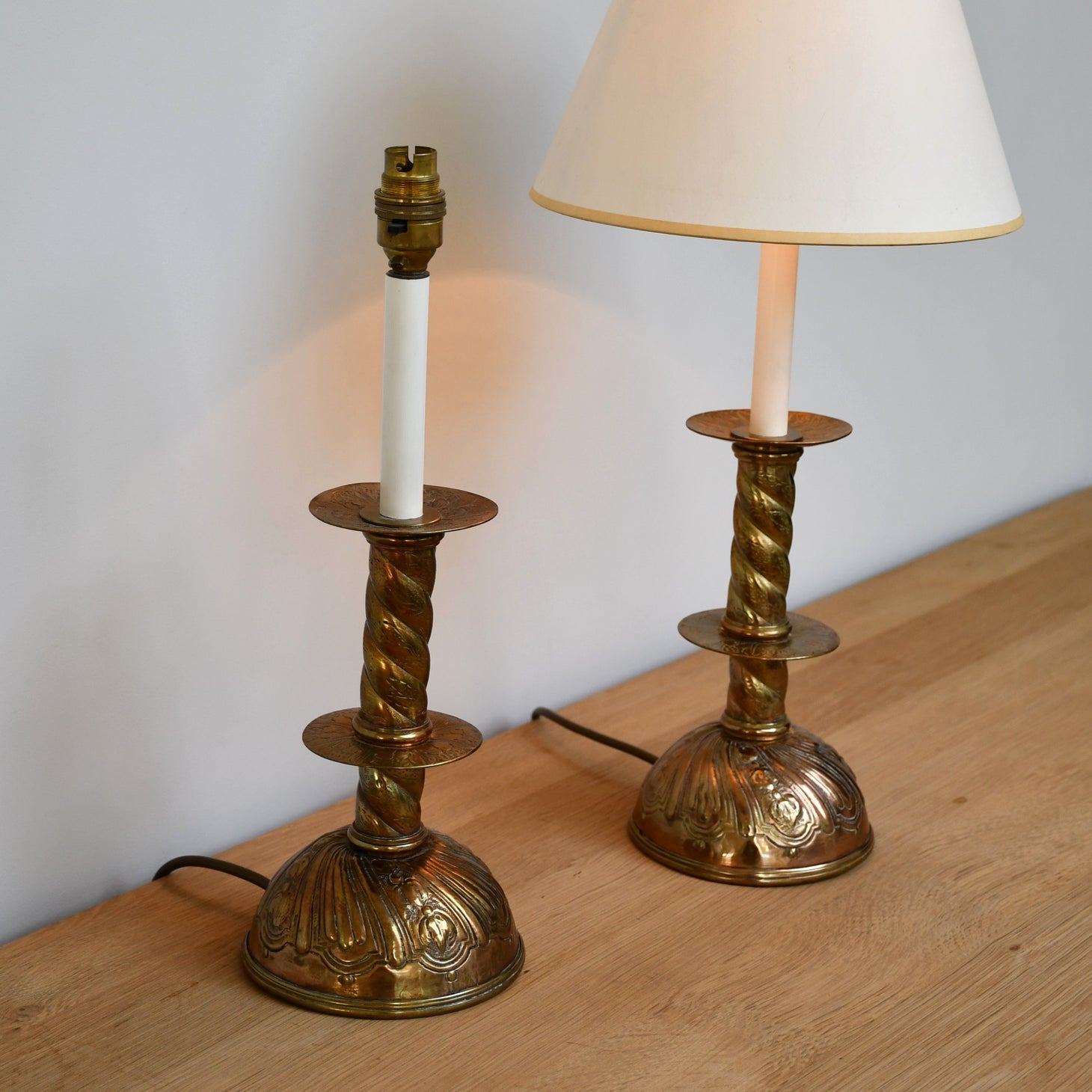 *RESERVED* A Pair of 18th Century - Swedish Candlesticks Lamps