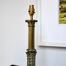19th Century - Brass Column Lamp