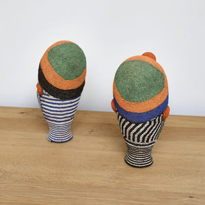 A Pair of West African - Beaded Heads
