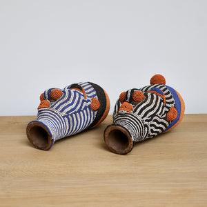 A Pair of West African - Beaded Heads