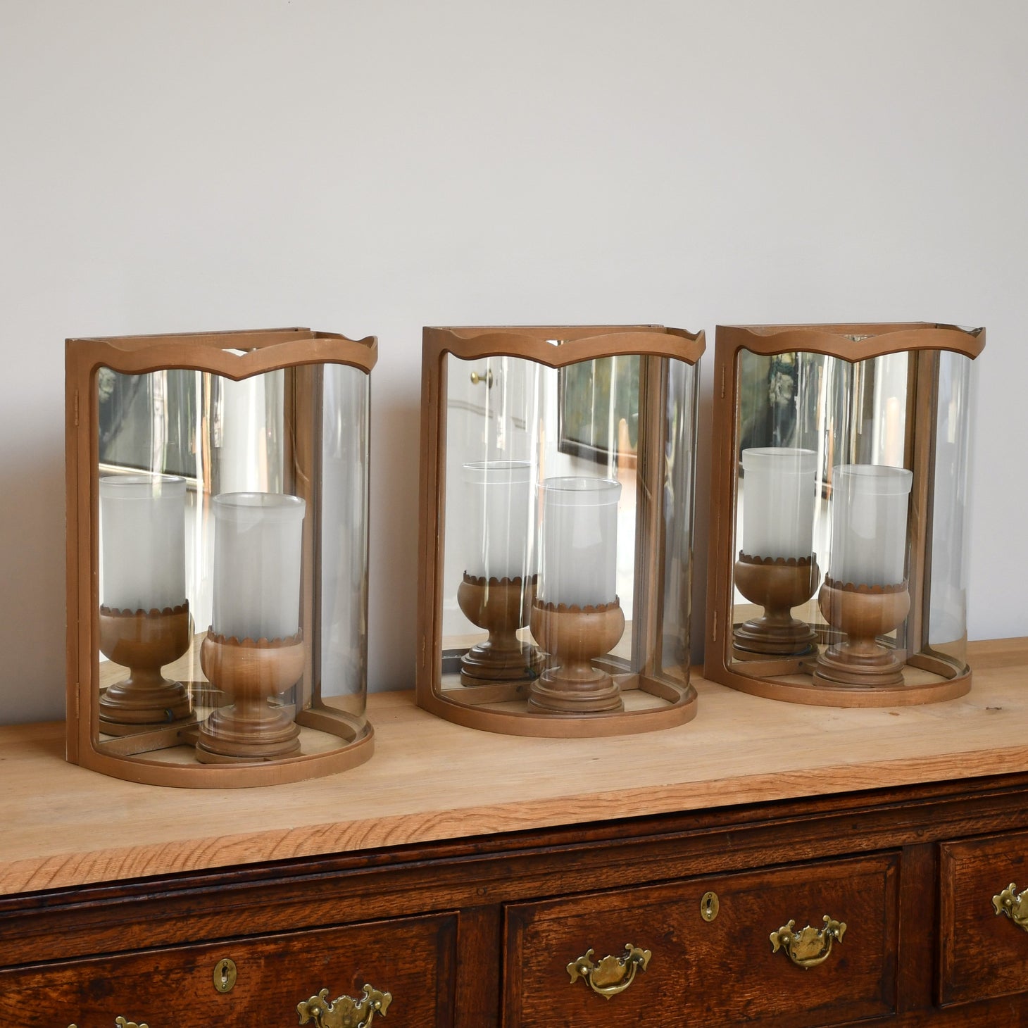 Three Colefax & Fowler - Convex Wall Lanterns