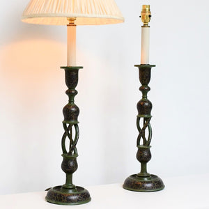 A Pair of Mid 20th Century - Kashmiri Table Lamps