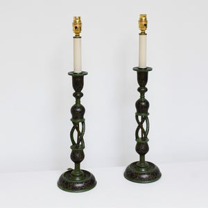 A Pair of Mid 20th Century - Kashmiri Table Lamps