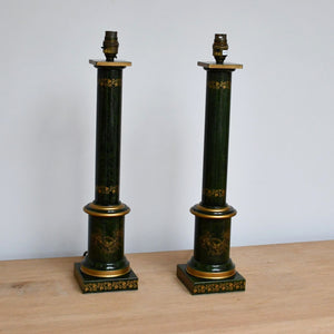 A Pair of Vintage Italian Toleware - Table Lamps