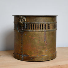 Victorian Brass Coal Bucket Planter