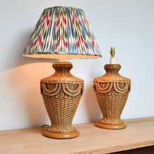 A Pair of Vintage Rattan - Table Lamps