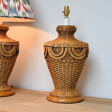 A Pair of Vintage Rattan - Table Lamps