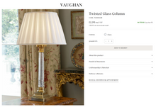 A Pair of Vaughan Designs - Twisted Glass Column Lamps