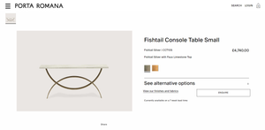Porta Romana - Fishtail Console Table