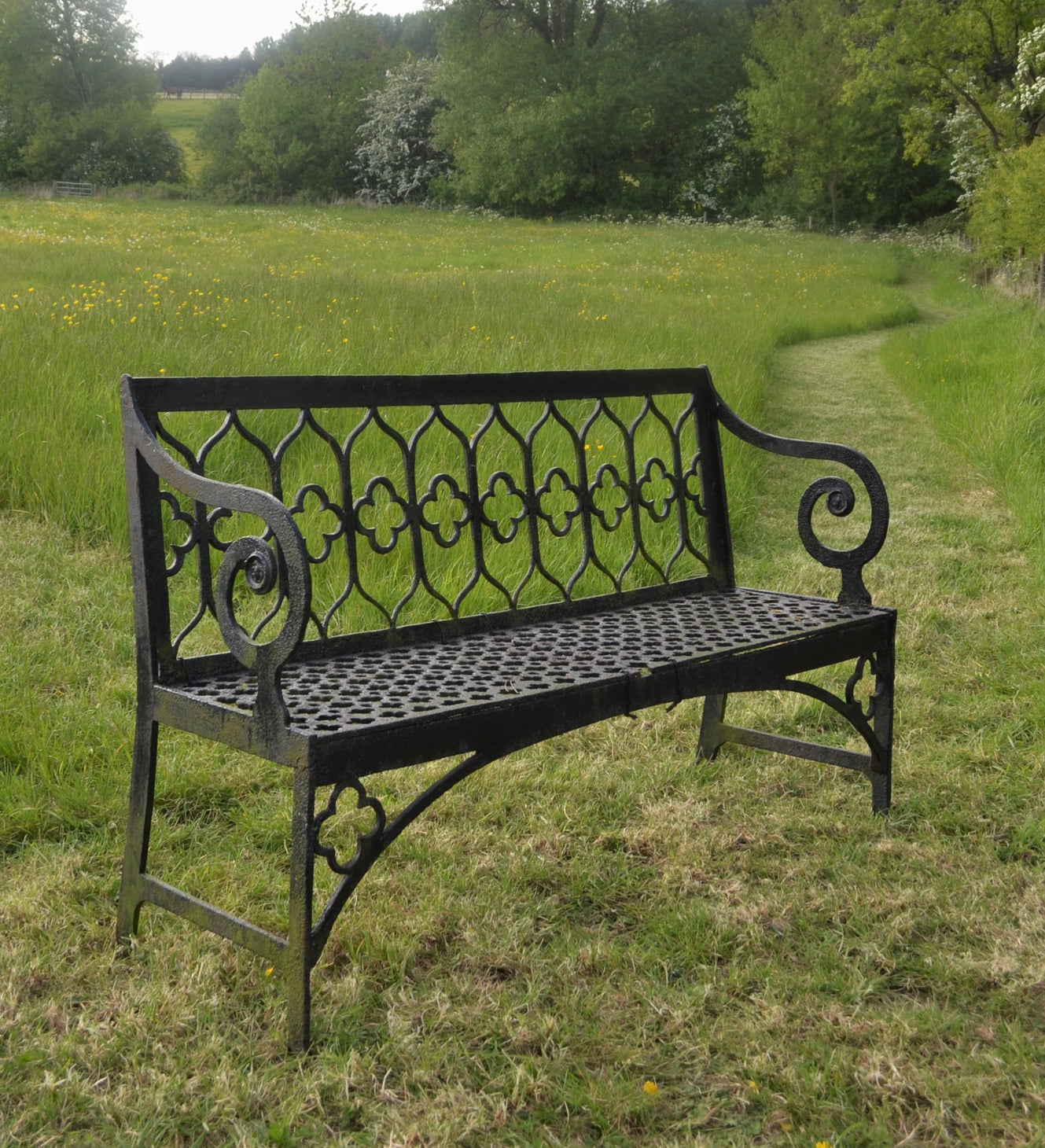 Rare 19th Century - Gothic Garden Bench