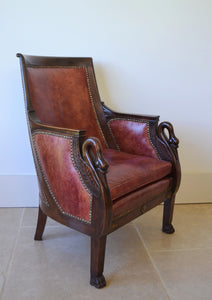 A Pair of Early 20th C - French Empire Style Armchairs