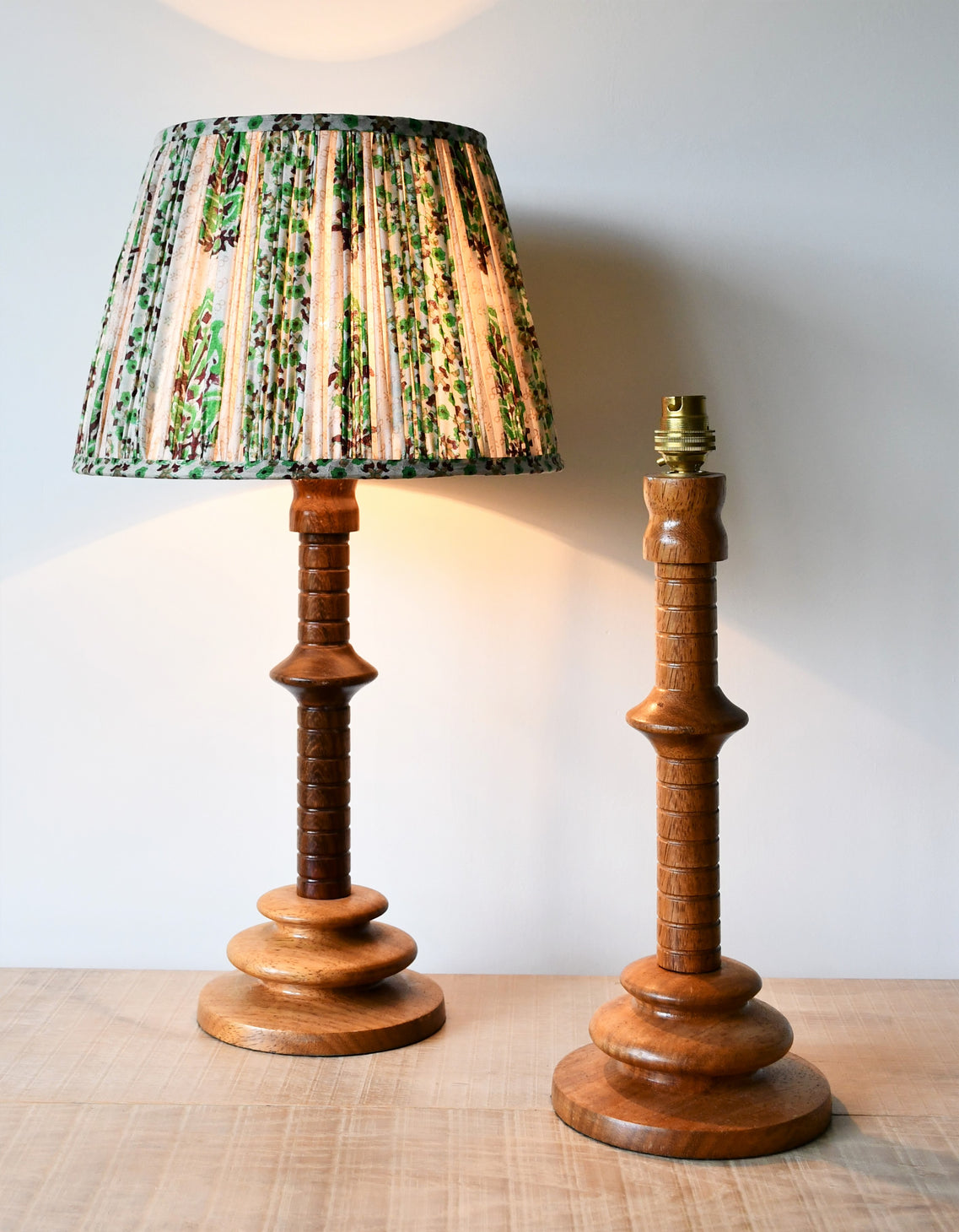 A Pair of Vintage - Candlestick Table Lamps