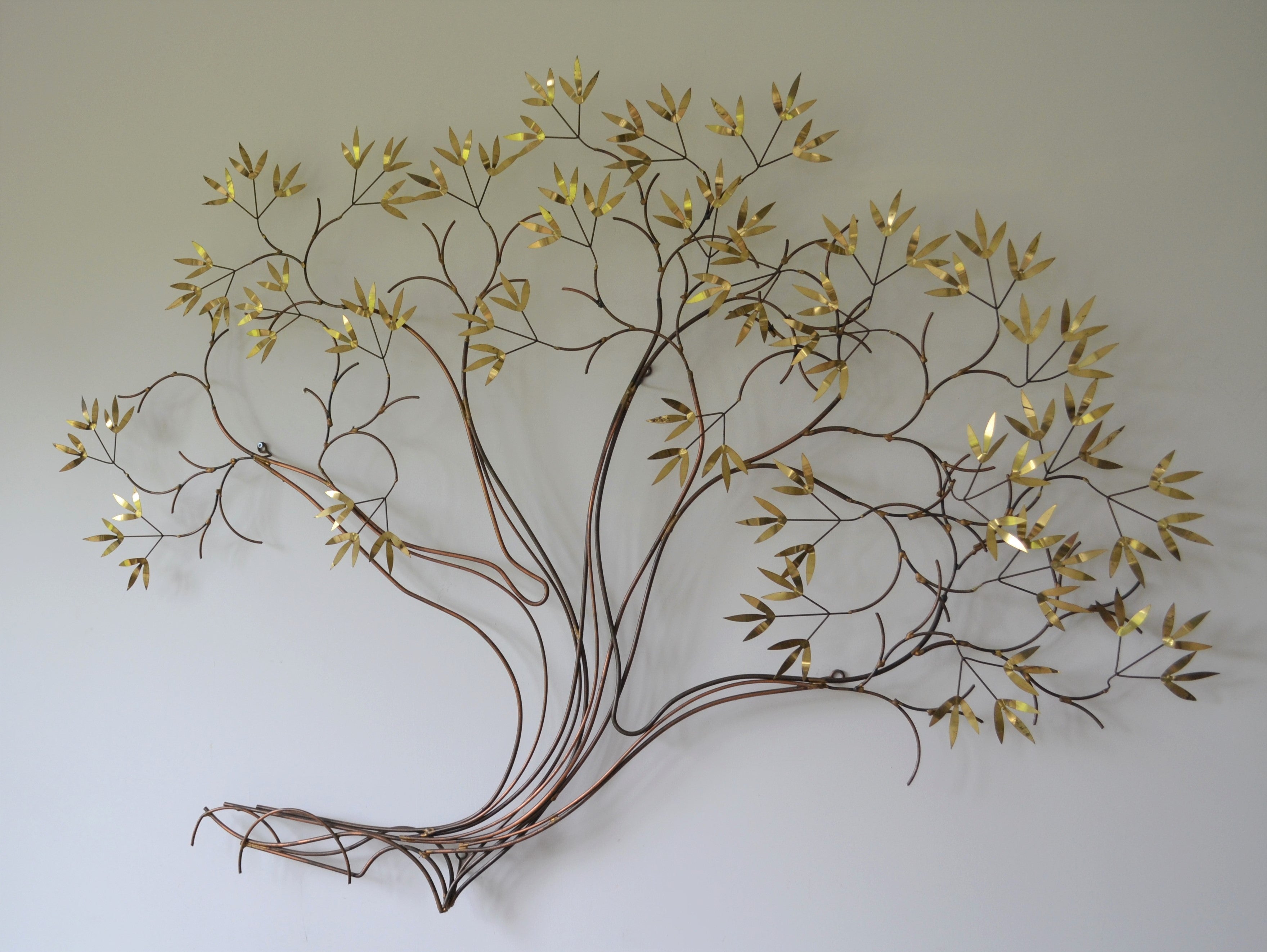 c.jere 82' メタルウォールスカルプチュア curtis jere 1980s Signed Curtis Jere Brass-Colored Modernist Wall