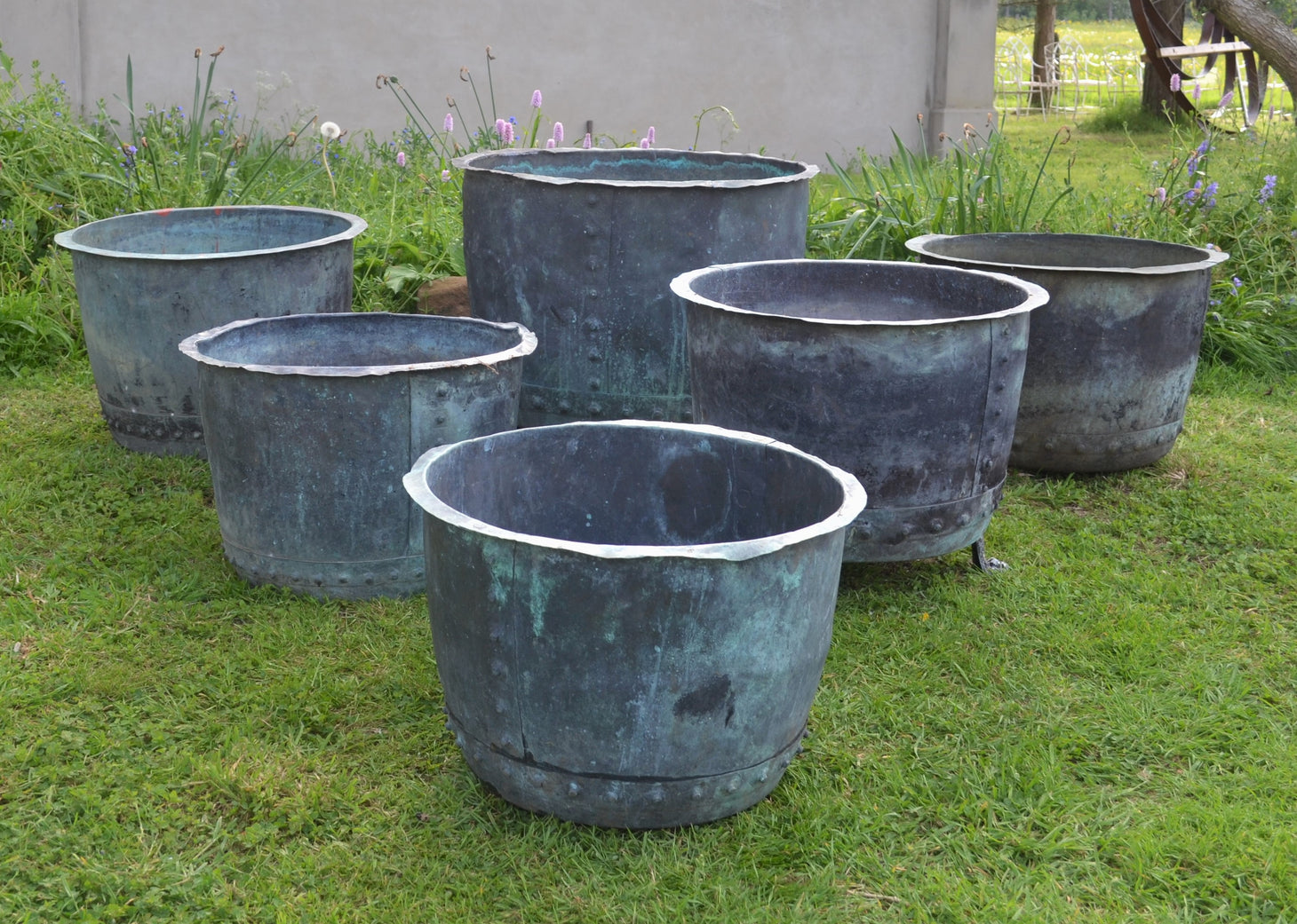 Six Copper Vats - 19th Century