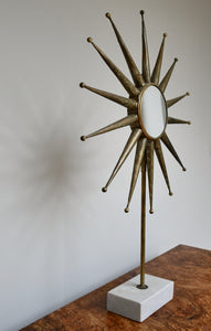 Vintage Sunburst Mirror on Stand