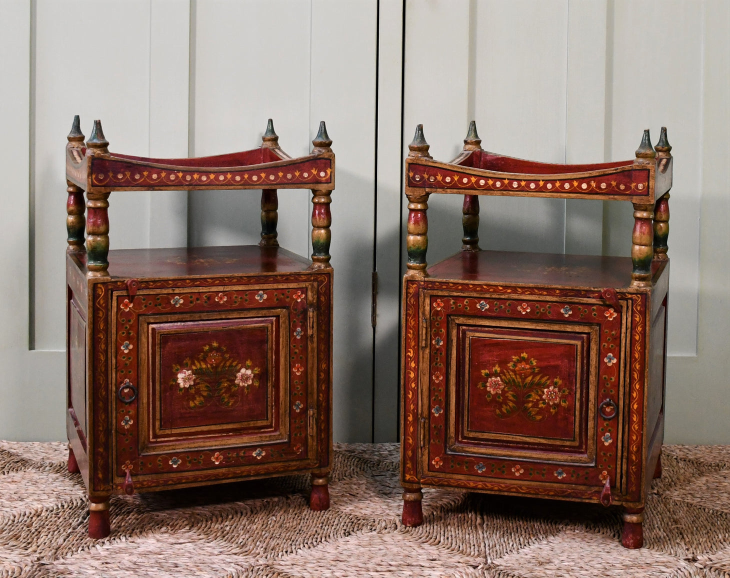A Pair of Mid 20th C - Moroccan Bedside Cabinets