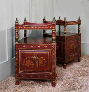 A Pair of Mid 20th C - Moroccan Bedside Cabinets