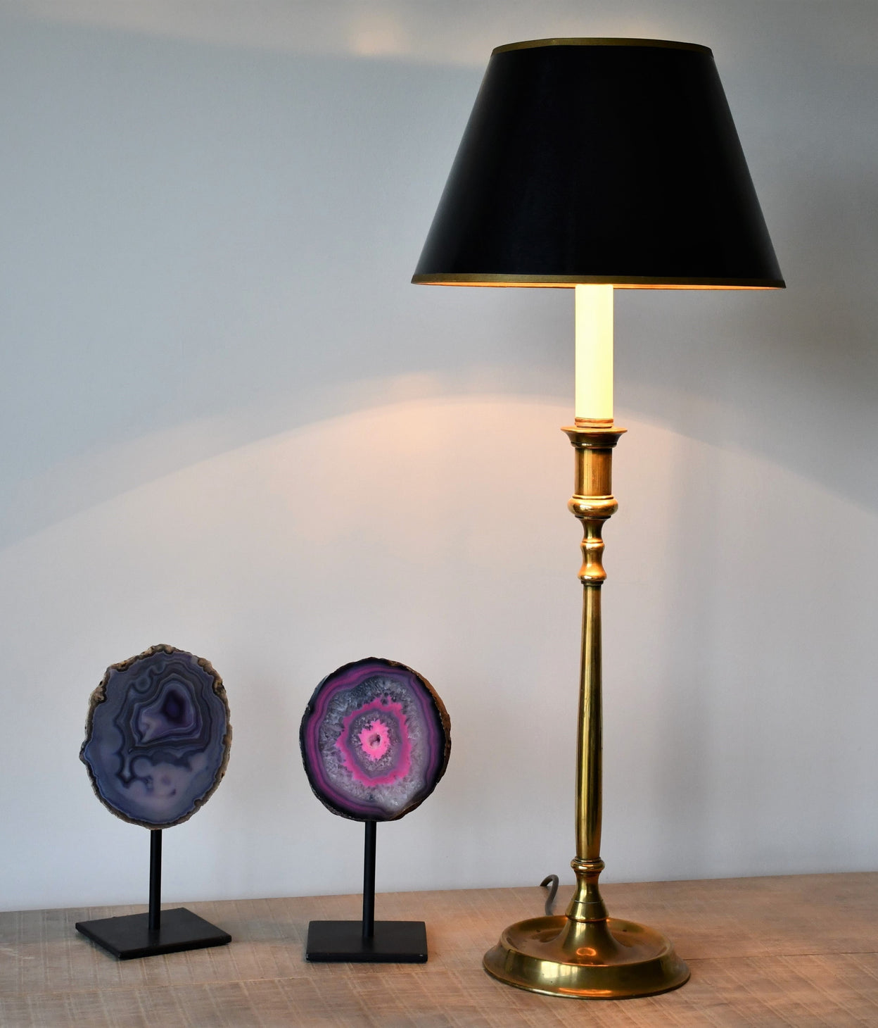 Elegant Victorian Candlestick Lamp & Shade