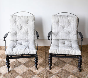 A Pair of 19th Century - Folding Campaign Chairs/Daybeds
