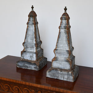 A Pair of Architectural - Obelisks Finials