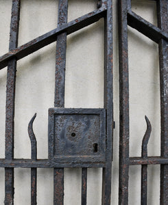 A Pair of 19th Century - Wrought Iron Driveway Gates