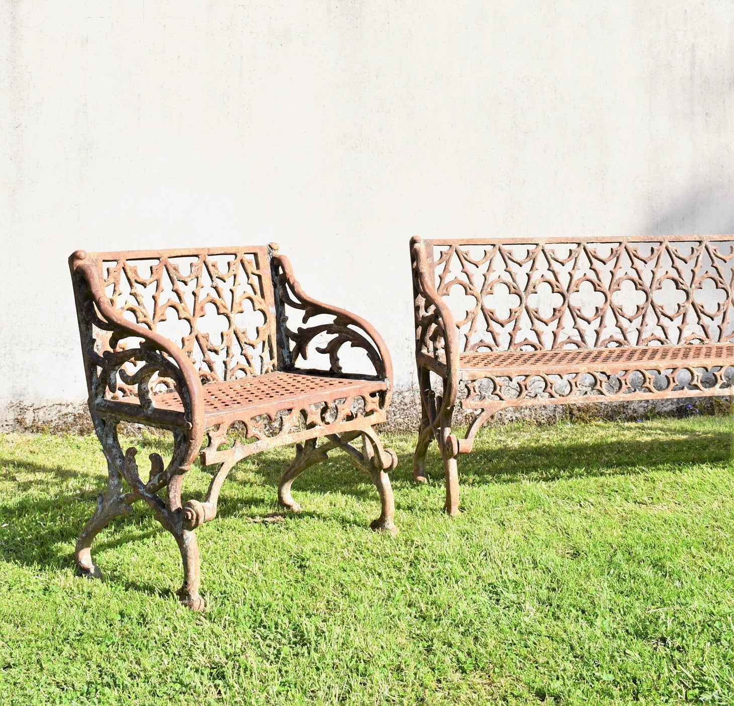 Val D'Osne style - Garden Bench and Two matching Chairs.