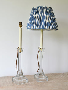 A Pair of Vintage Glass - Table Lamps