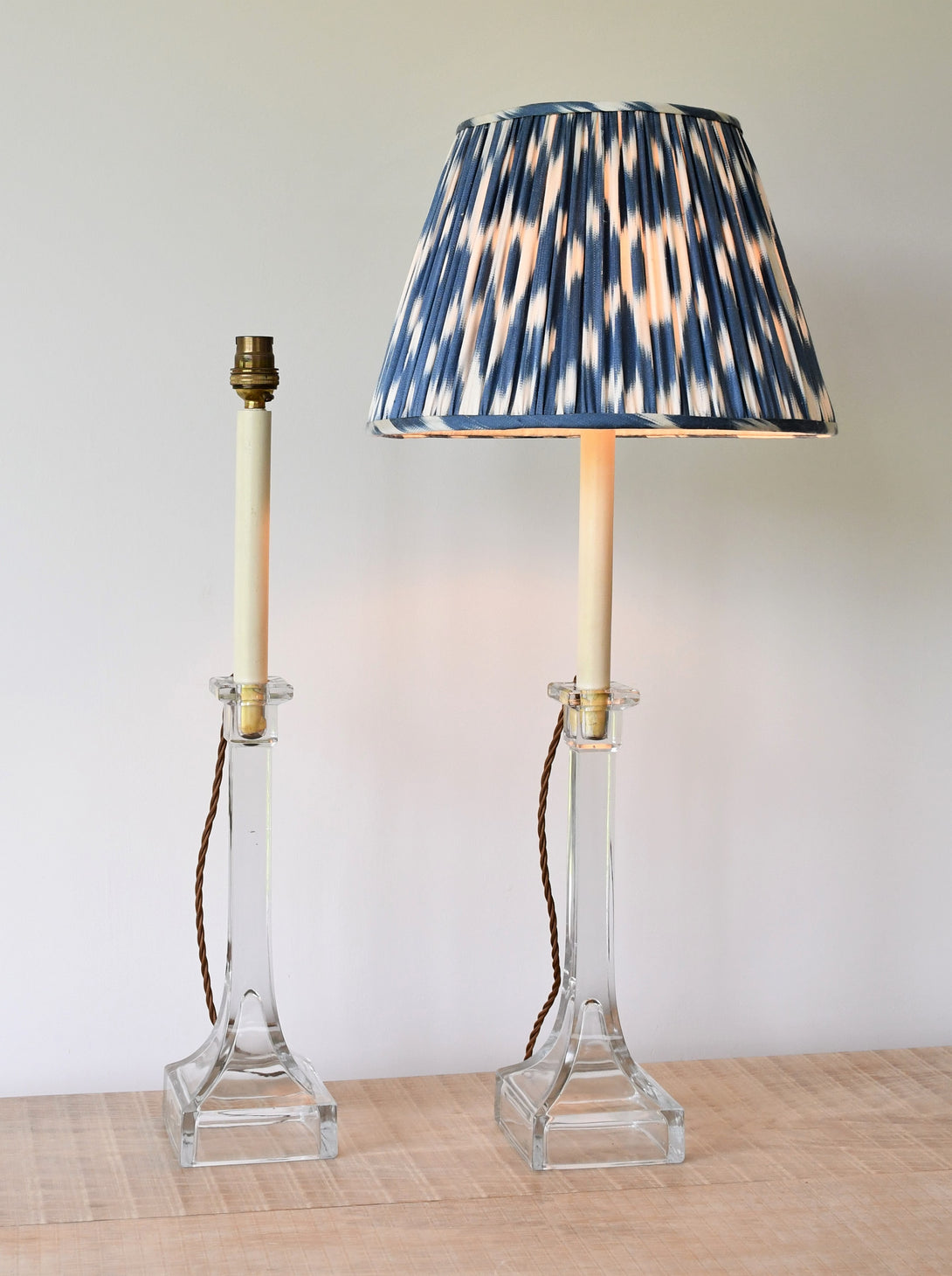 A Pair of Vintage Glass - Table Lamps