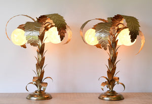 A Pair of Vintage - Italian Palm Tree - Table Lamps