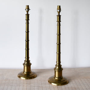 A Pair of Elegant Faux Bamboo - Table Lamps