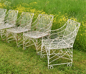 8 x Vintage Wirework - Garden Chairs