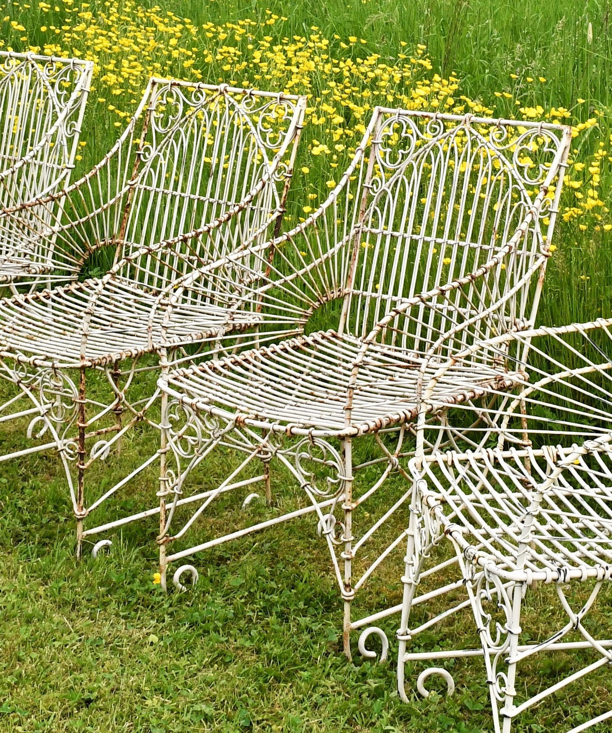 8 x Vintage Wirework - Garden Chairs