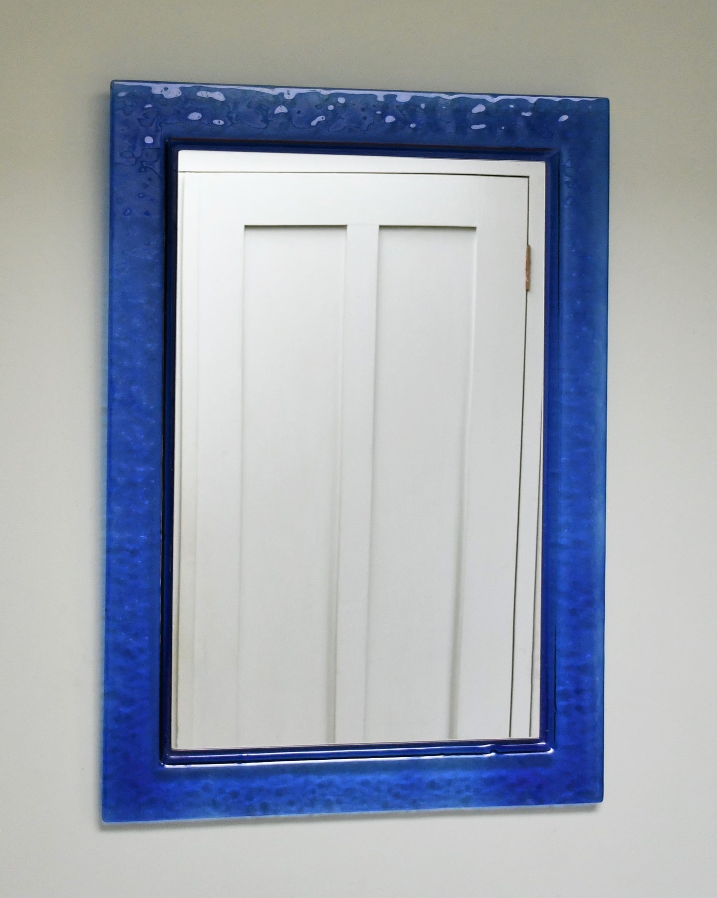 Vintage French - Blue Glass Mirror