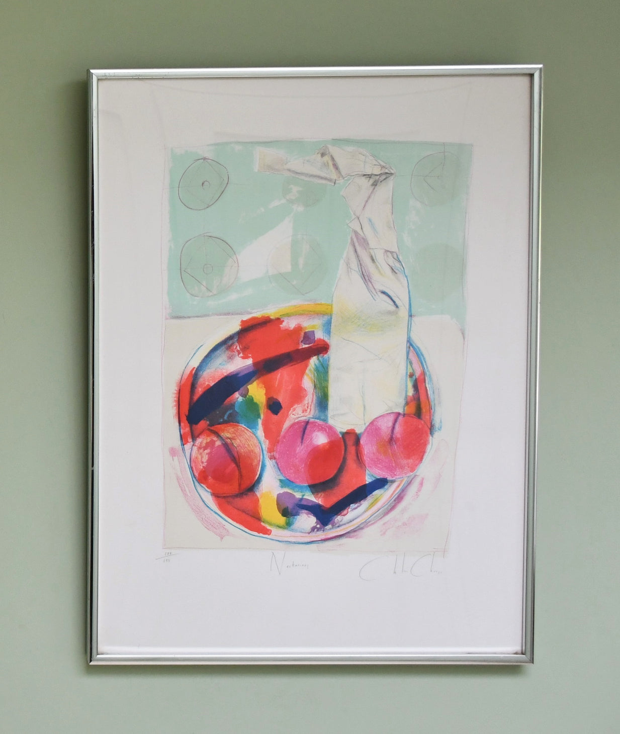 British Artist Chloe Cheese - Nectarines - Signed Lithograph